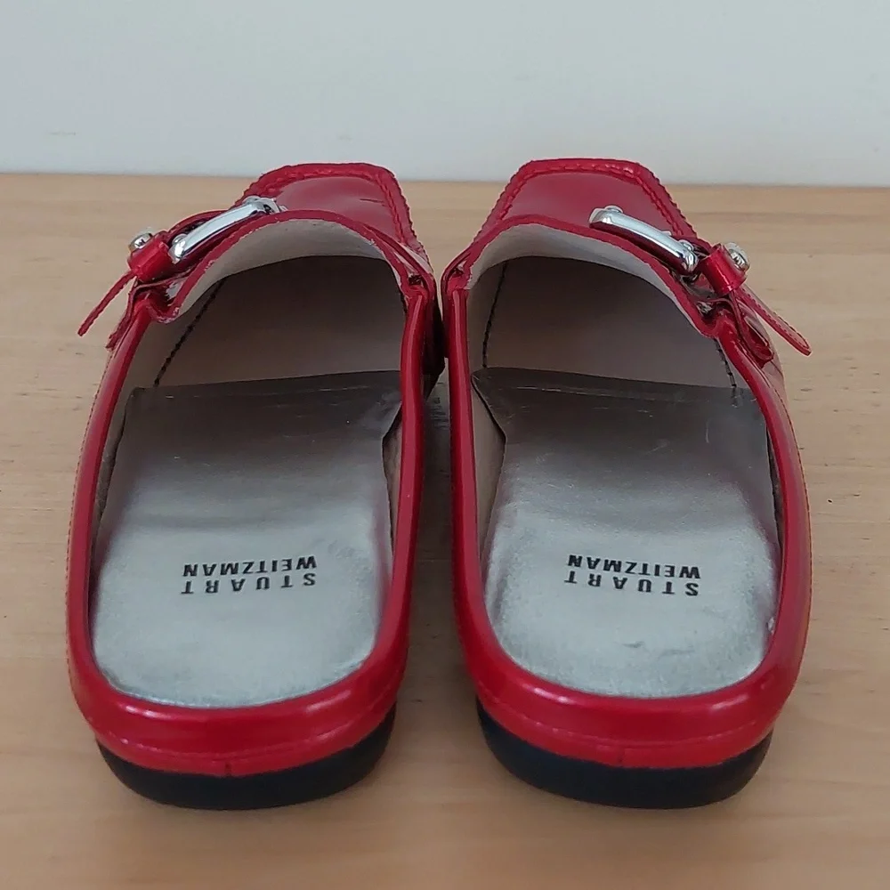 Stuart Weitzman Red Patent Leather Mules - Picture 4 of 15